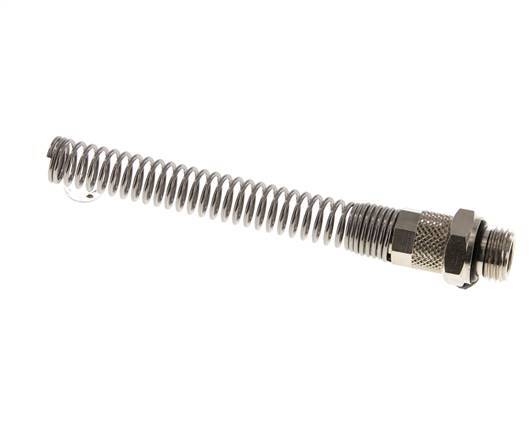 Conector Recto Latón Niquelado 8x6 & G1/4'' con protección contra dobleces de Rosca Macho [2 piezas]