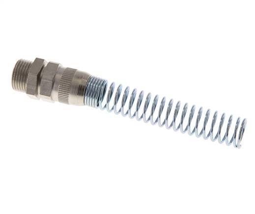 Conector Recto Latón Niquelado con 12x9 & G3/8'' Rosca Macho con protección contra dobleces