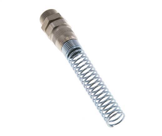 Conector Recto Latón Niquelado con 12x9 & G3/8'' Rosca Macho con protección contra dobleces