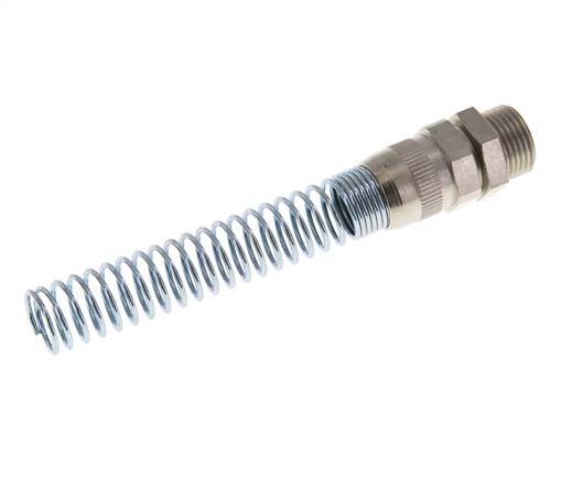 Conector Recto Latón Niquelado con 12x9 & G3/8'' Rosca Macho con protección contra dobleces