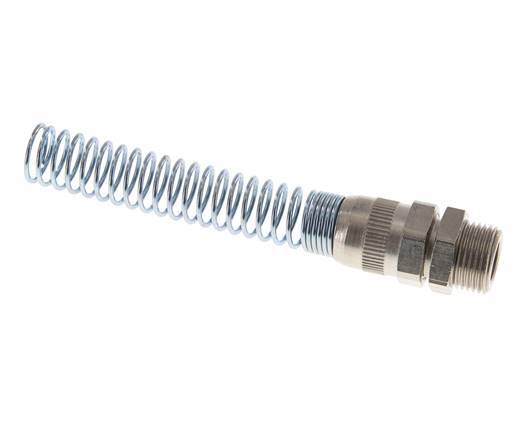 Conector Recto Latón Niquelado con 12x9 & G3/8'' Rosca Macho con protección contra dobleces
