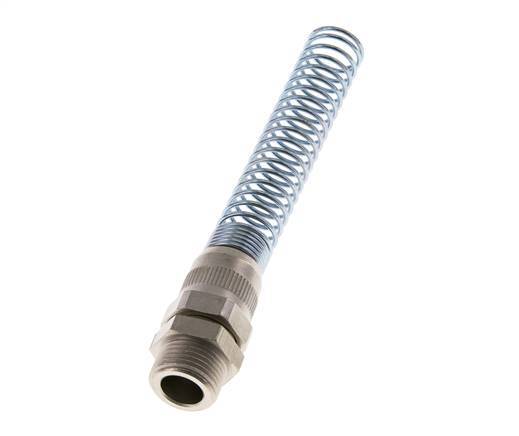 Conector Recto Latón Niquelado con 12x9 & G3/8'' Rosca Macho con protección contra dobleces