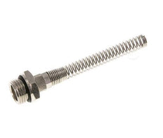 Conector Recto Latón Niquelado 8x6 & G1/2'' con protección contra dobleces de Rosca Macho [2 piezas]