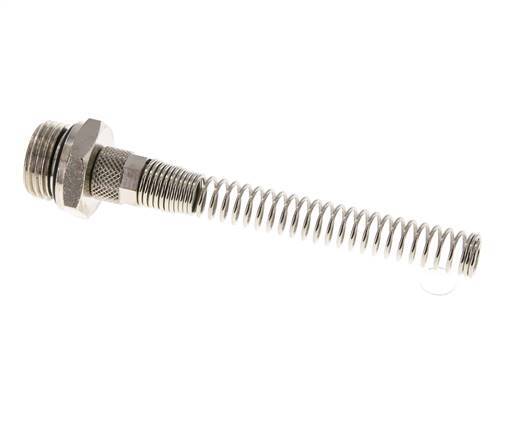 Conector Recto Latón Niquelado 8x6 & G1/2'' con protección contra dobleces de Rosca Macho [2 piezas]