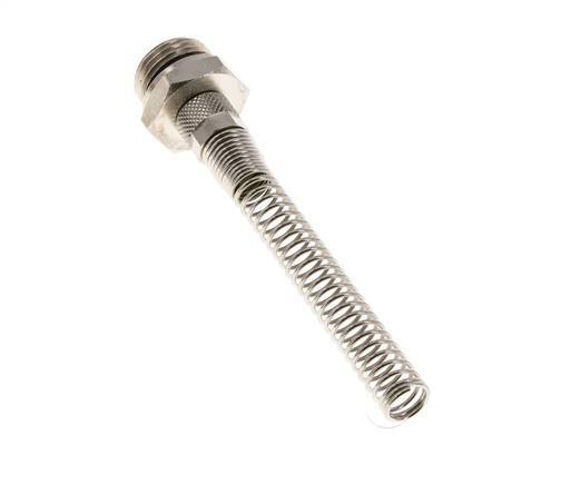 Conector Recto Latón Niquelado 8x6 & G1/2'' con protección contra dobleces de Rosca Macho [2 piezas]