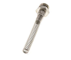 Conector Recto Latón Niquelado 8x6 & G1/2'' con protección contra dobleces de Rosca Macho [2 piezas]