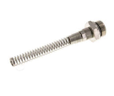 Conector Recto Latón Niquelado 8x6 & G1/2'' con protección contra dobleces de Rosca Macho [2 piezas]