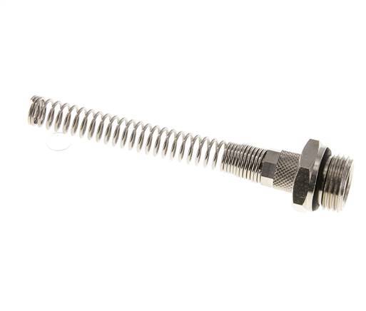 Conector Recto Latón Niquelado 8x6 & G1/2'' con protección contra dobleces de Rosca Macho [2 piezas]