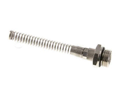 Conector Recto Latón Niquelado 8x6 & G1/2'' con protección contra dobleces de Rosca Macho [2 piezas]