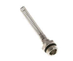 Conector Recto Latón Niquelado 8x6 & G1/2'' con protección contra dobleces de Rosca Macho [2 piezas]