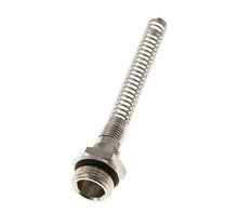 Conector Recto Latón Niquelado 8x6 & G1/2'' con protección contra dobleces de Rosca Macho [2 piezas]