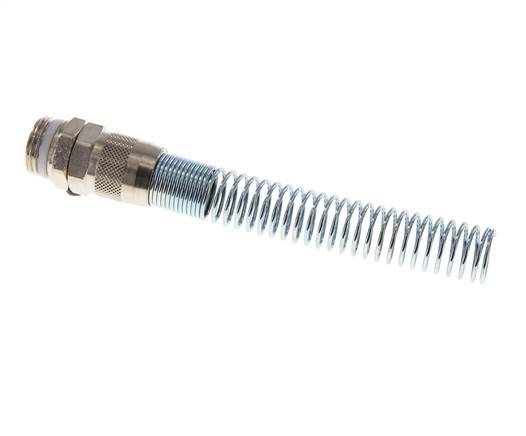 Conector Recto Latón Niquelado 15x12 & G1/2'' Rosca Macho Protección contra dobleces PTFE