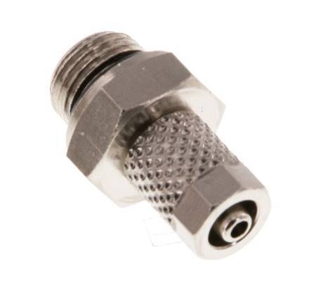 Conector Recto Latón Niquelado 5x3 & G1/8'' Rosca Macho NBR [5 piezas]