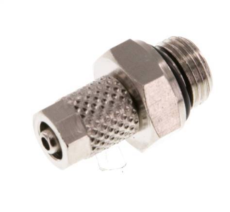 Conector Recto Latón Niquelado 5x3 & G1/8'' Rosca Macho NBR [5 piezas]