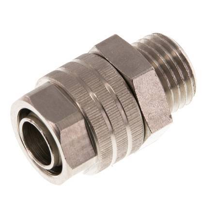 11.6x9 & G1/4'' Nickel plated Brass Straight Push-on Fitting with Male Threads NBR [2 Pieces]
