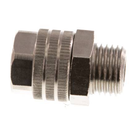 11.6x9 & G1/4'' Nickel plated Brass Straight Push-on Fitting with Male Threads NBR [2 Pieces]