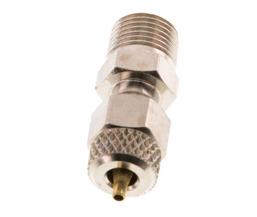 4x2 & R1/8'' Nickel plated Brass Straight Push-on Fitting with Male Threads [5 Pieces]