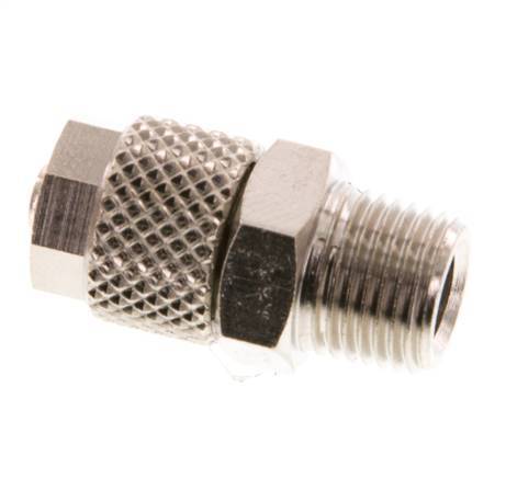 6x4 & R1/8'' Nickel plated Brass Straight Push-on Fitting with Male Threads [5 Pieces]