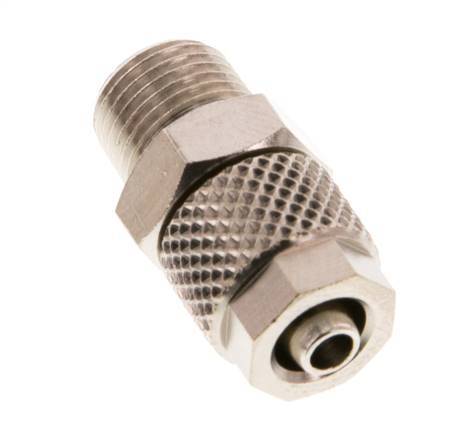 6x4 & R1/8'' Nickel plated Brass Straight Push-on Fitting with Male Threads [5 Pieces]