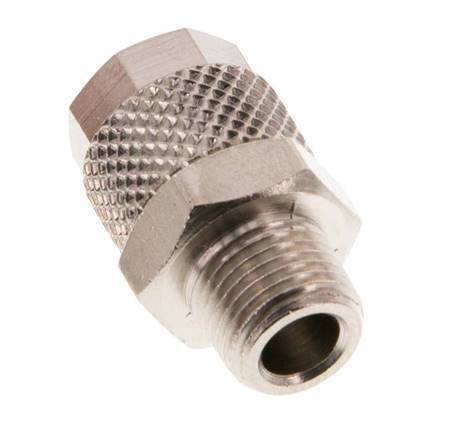 8x6 & R1/8'' Nickel plated Brass Straight Push-on Fitting with Male Threads [5 Pieces]