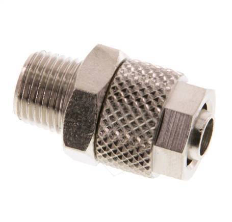 8x6 & R1/8'' Nickel plated Brass Straight Push-on Fitting with Male Threads [5 Pieces]