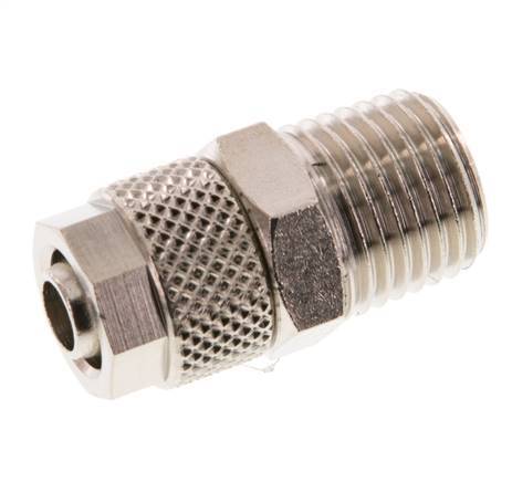 8x6 & R1/4'' Nickel plated Brass Straight Push-on Fitting with Male Threads [5 Pieces]