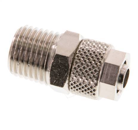 8x6 & R1/4'' Nickel plated Brass Straight Push-on Fitting with Male Threads [5 Pieces]