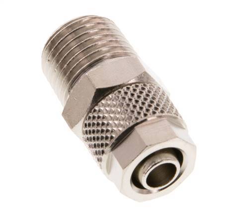 8x6 & R1/4'' Nickel plated Brass Straight Push-on Fitting with Male Threads [5 Pieces]