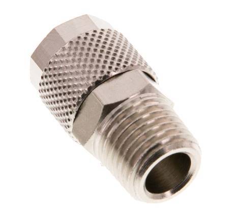 10x8 & R1/4'' Nickel plated Brass Straight Push-on Fitting with Male Threads [5 Pieces]