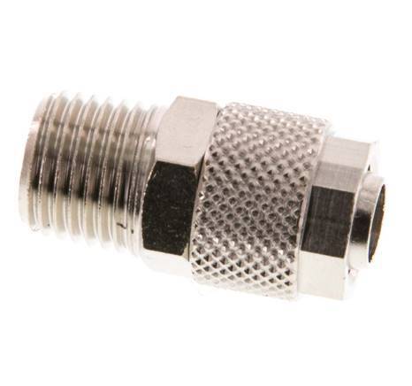 10x8 & R1/4'' Nickel plated Brass Straight Push-on Fitting with Male Threads [5 Pieces]