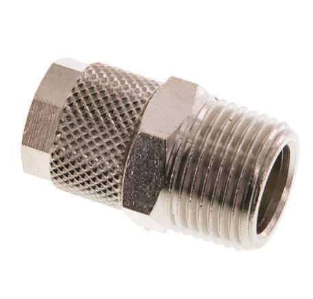 10x8 & R3/8'' Nickel plated Brass Straight Push-on Fitting with Male Threads [2 Pieces]