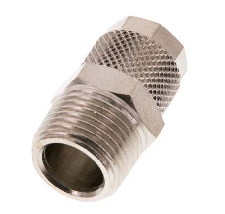 10x8 & R3/8'' Nickel plated Brass Straight Push-on Fitting with Male Threads [2 Pieces]