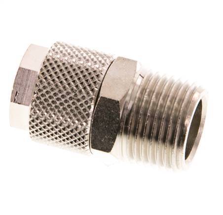 12x10 & R3/8'' Nickel plated Brass Straight Push-on Fitting with Male Threads [2 Pieces]