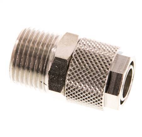 12x10 & R3/8'' Nickel plated Brass Straight Push-on Fitting with Male Threads [2 Pieces]