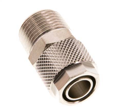 12x10 & R3/8'' Nickel plated Brass Straight Push-on Fitting with Male Threads [2 Pieces]