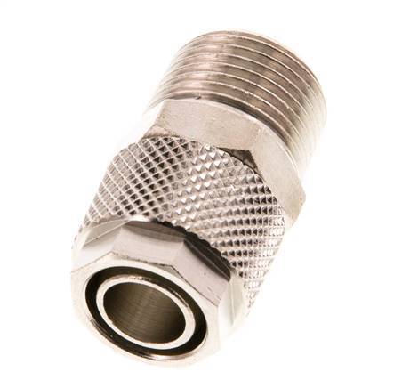 12x10 & R3/8'' Nickel plated Brass Straight Push-on Fitting with Male Threads [2 Pieces]