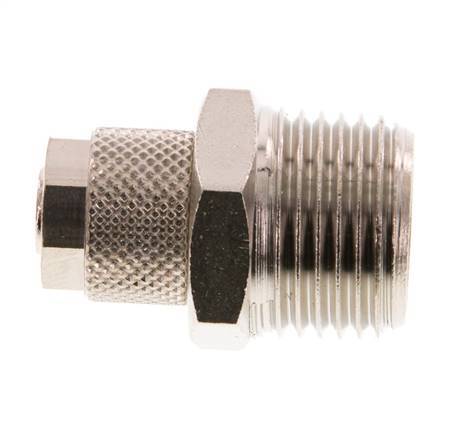 10x8 & R1/2'' Nickel plated Brass Straight Push-on Fitting with Male Threads [2 Pieces]