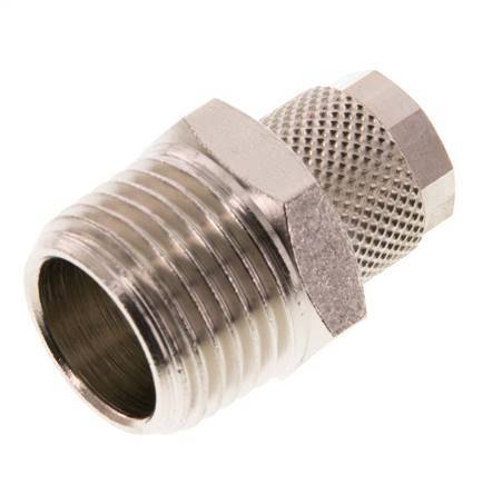 10x8 & R1/2'' Nickel plated Brass Straight Push-on Fitting with Male Threads [2 Pieces]