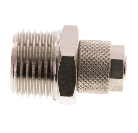 10x8 & R1/2'' Nickel plated Brass Straight Push-on Fitting with Male Threads [2 Pieces]