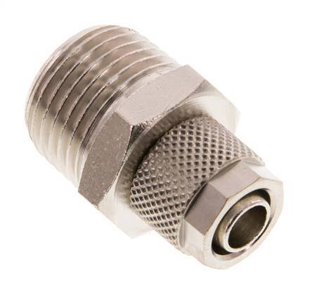 10x8 & R1/2'' Nickel plated Brass Straight Push-on Fitting with Male Threads [2 Pieces]