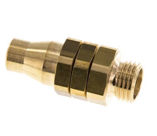 Conector Recto Latón Niquelado 8x5 & G1/4'' Rosca Macho Giratoria