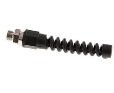 Conector Recto Latón Niquelado 9,5x6,3 & G1/4'' Rosca Macho Protección contra dobleces giratoria