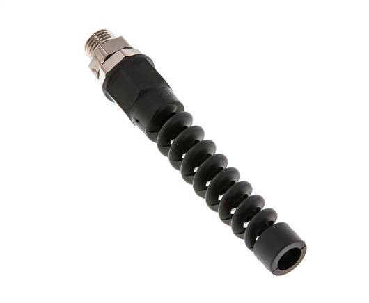 Conector Recto Latón Niquelado 9,5x6,3 & G1/4'' Rosca Macho Protección contra dobleces giratoria
