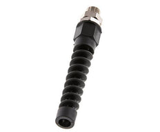 Conector Recto Latón Niquelado 9,5x6,3 & G1/4'' Rosca Macho Protección contra dobleces giratoria