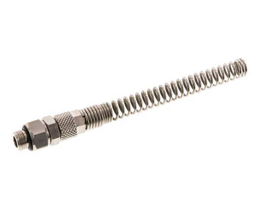 Conector Recto Latón Niquelado 6x4 & G1/8'' Rosca Macho Protección contra dobleces giratoria [2 piezas]
