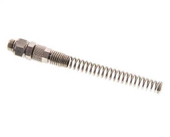 Conector Recto Latón Niquelado 6x4 & G1/8'' Rosca Macho Protección contra dobleces giratoria [2 piezas]