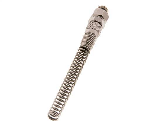 Conector Recto Latón Niquelado 6x4 & G1/8'' Rosca Macho Protección contra dobleces giratoria [2 piezas]