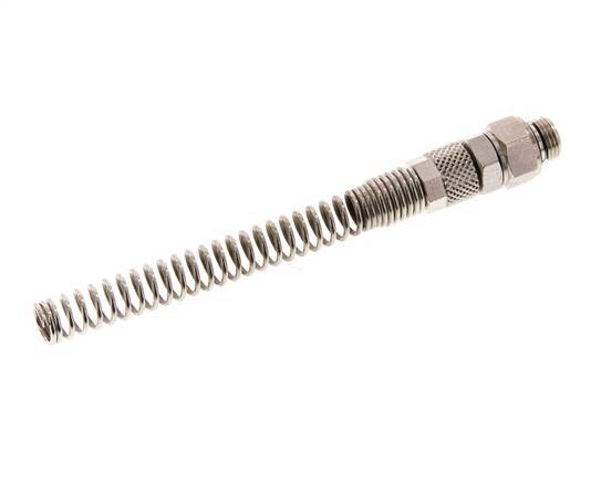 Conector Recto Latón Niquelado 6x4 & G1/8'' Rosca Macho Protección contra dobleces giratoria [2 piezas]