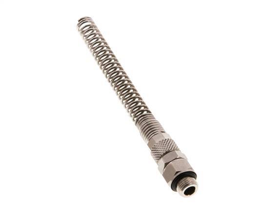 Conector Recto Latón Niquelado 6x4 & G1/8'' Rosca Macho Protección contra dobleces giratoria [2 piezas]