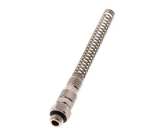 Conector Recto Latón Niquelado 6x4 & G1/8'' Rosca Macho Protección contra dobleces giratoria [2 piezas]